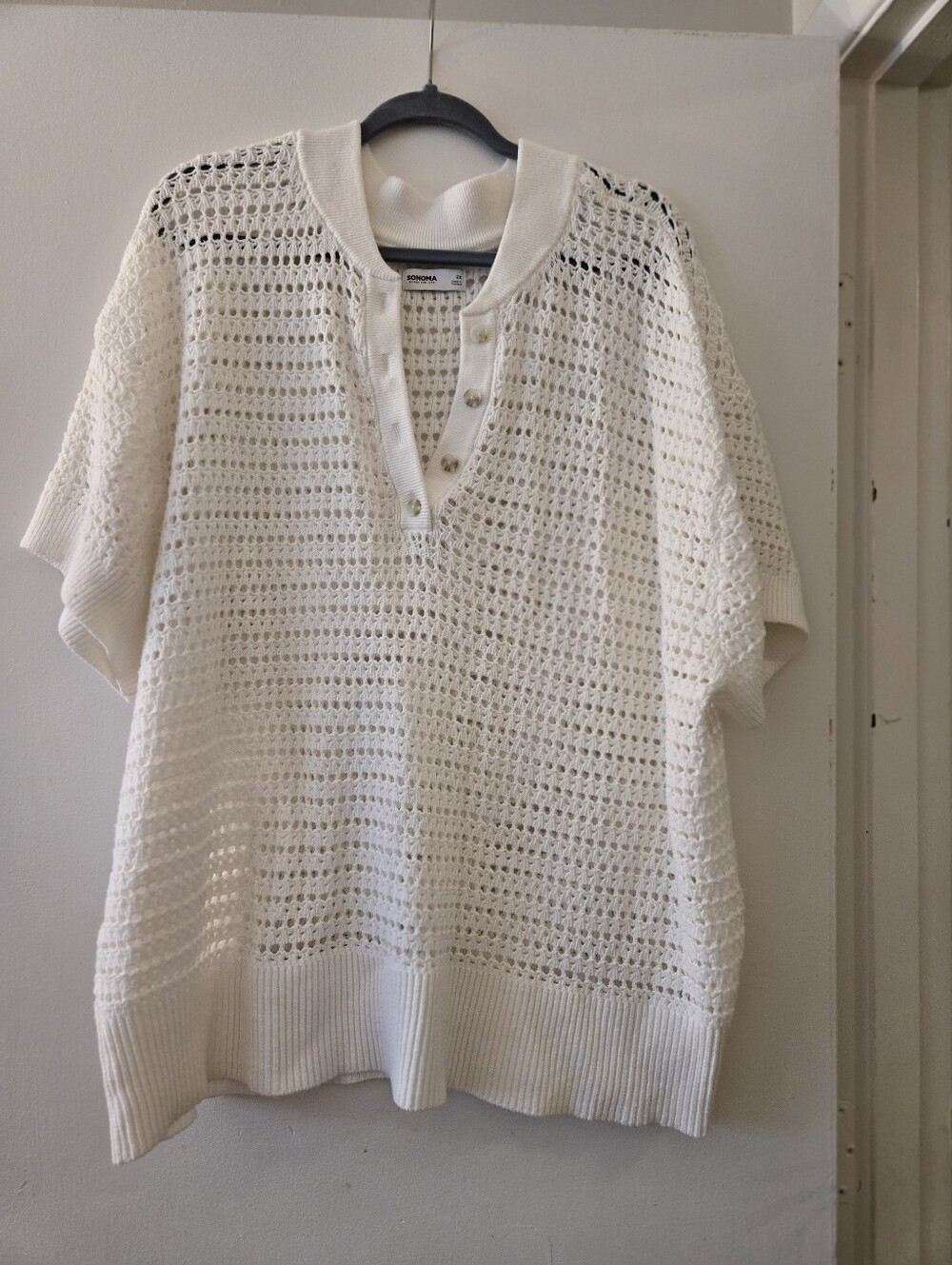 Open Knit Short Sleeve Sweater